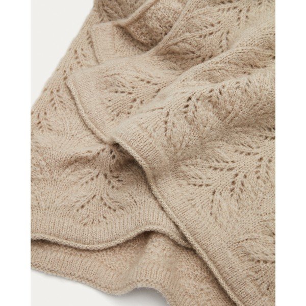 Koc dzianinowy z wełny i mieszanki włókien 130x170 cm Malik – Kave Home-image-1