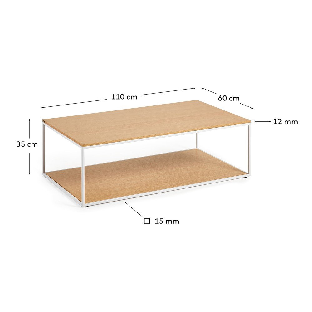 Stolik z blatem w dekorze dębu w jasnym naturalnym kolorze 60x110 cm Yoana – Kave Home (zdjęcie 4)