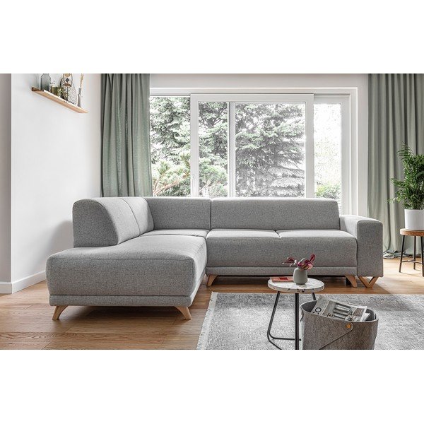 Jasnoszary rozkładany/ze schowkiem narożnik (lewostronny/w kształcie litery L) Classy Sophie – Miuform-image-1