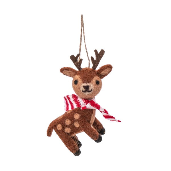 Wełniana ozdoba świąteczna wykonana ręcznie 12 cm Reindeer – Sass & Belle