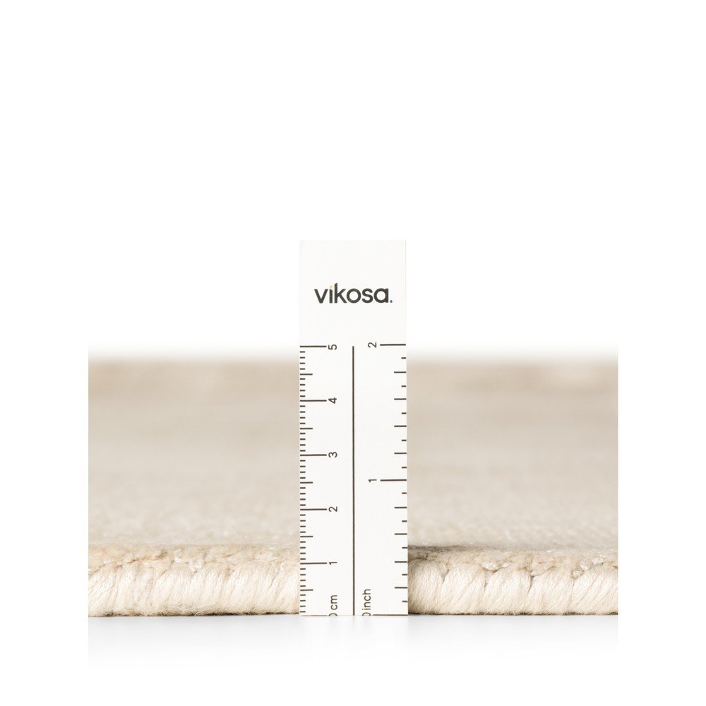Okrągły dywan z wiskozy tkany ręcznie w kolorze kości słoniowej ø 150 cm Noemi – Vikosa (zdjęcie 10)