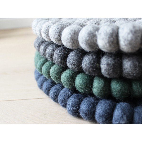 Ciemnoniebieska dziecięca kulkowa poduszka na krzesło z wełny Wooldot Ball Chair Pad, ⌀ 30 cm-image-2