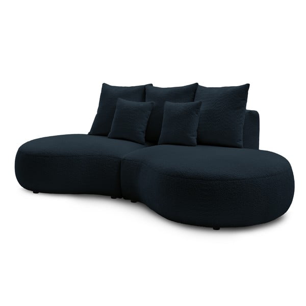 Ciemnoniebieska sofa z materiału bouclé 260 cm Saint-Germain – Bobochic Paris-image-3