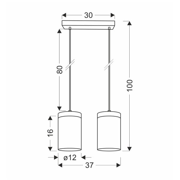 Czarno-naturalna lampa wisząca ze szklanym kloszem ø 12 cm Wels – Candellux Lighting-image-1