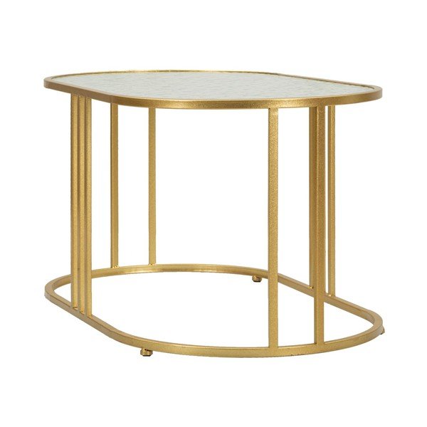 Stolik w biało-złotym kolorze ze szklanym blatem 50x90 cm Antalia – Mauro Ferretti-image-3