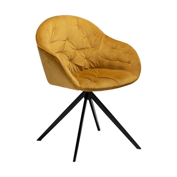 Żółte aksamitne krzesło DAN-FORM Denmark Cray