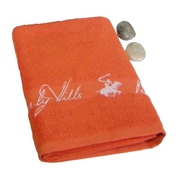 Pomarańczowy bawełniany ręcznik BHCP, 80x150 cm