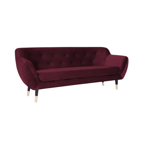 Bordowa sofa z czarnymi nogami Mazzini Sofas Amelie, 188 cm-image-2