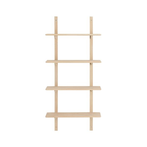 Wielopoziomowa półka z litego drewna dębowego w jasnym naturalnym kolorze 70 cm Albin – Ellos Home-image-2