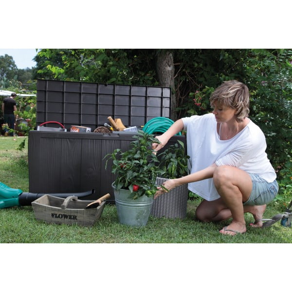 Ciemnoszara skrzynia ogrodowa Sherwood – Keter-image-1