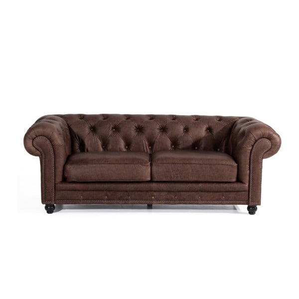 Brązowa skórzana sofa Max Winzer Orleans, 216 cm