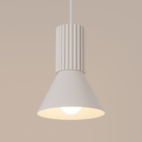 Beżowa metalowa lampa wisząca ø 14 cm Niru – Sollux-image-2