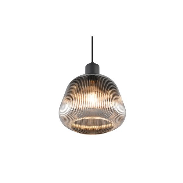 Czarna lampa wisząca ze szklanym kloszem ø 22 cm Tarifa – Trio-image-4