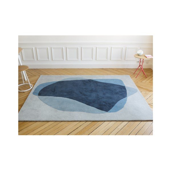 Niebiesko-szary dywan z czystej wełny HARTÔ Serge, 180x220 cm-image-3