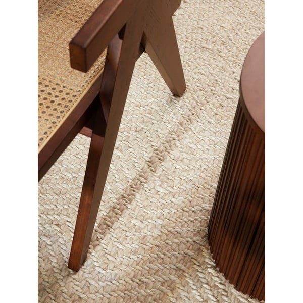 Kremowy dywan z mieszanki wełny tkany ręcznie 80x150 cm Majoli – Elle Decoration-image-4
