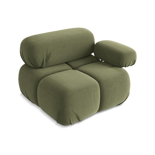 Jasnozielony aksamitny moduł sofy (prawostronny) Lokua – Makamii-image-3