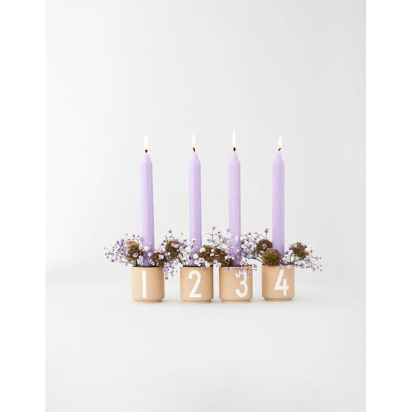 Zestaw 4 czarnych porcelanowych świeczników Design Letters-image-2