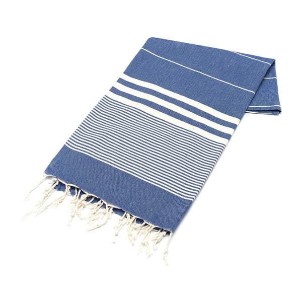 Niebieski ręcznik Hammam Hereke, 100x180 cm