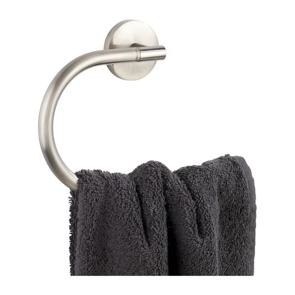 Ścienny uchwyt na ręczniki z matowego metalu nierdzewnego Wenko Cuba-image-1