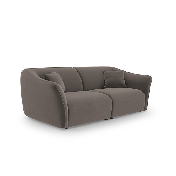 Brązowa aksamitna sofa 206 cm Tokyo – Cosmopolitan Design-image-2