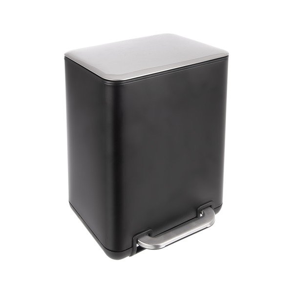 Czarny kosz na śmieci z pedałem ze stali nierdzewnej 6 l Black – Orion