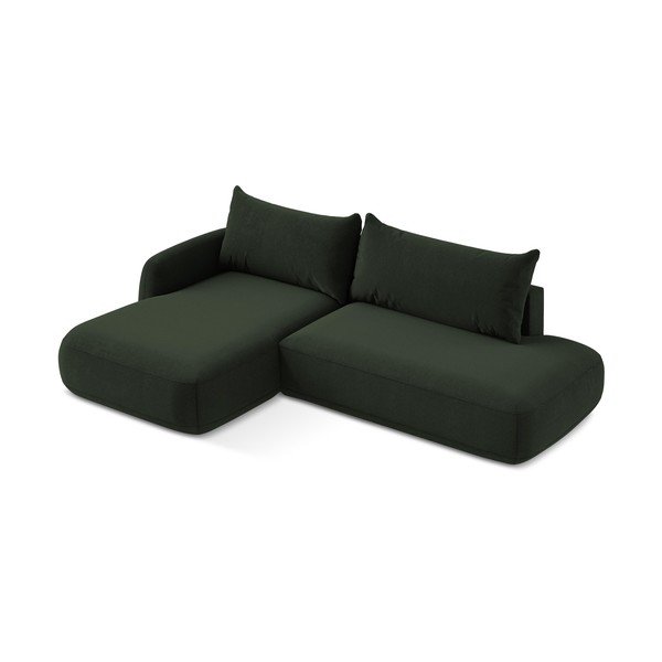 Ciemnozielony rozkładany narożnik (lewostronny/z szezlongiem) Hale – Makamii-image-2
