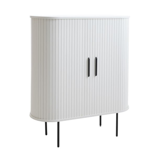 Biała szafka z drzwiami przesuwnymi 100x118x40 cm Nola – Unique Furniture-image-1