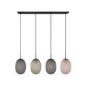 Lampa wisząca w kolorze matowej czerni ze szklanym kloszem Facette – Trio