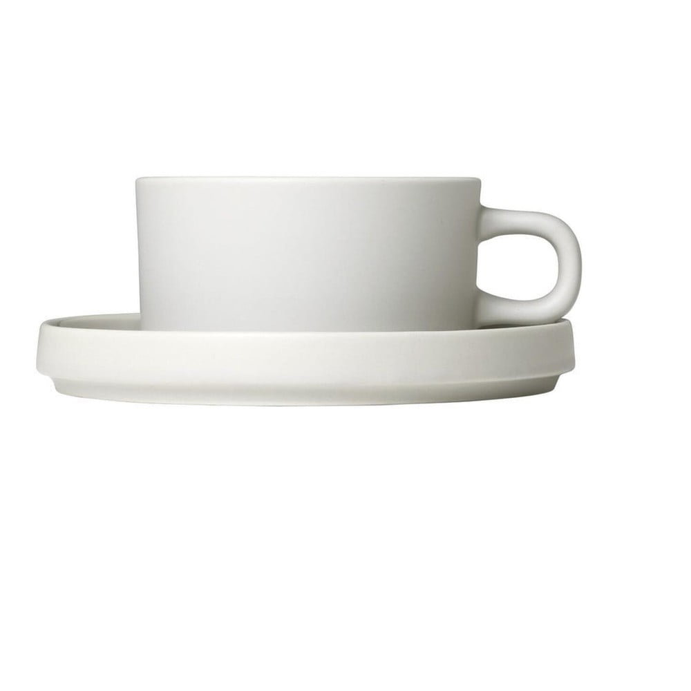 Zestaw 2 białych ceramicznych filiżanek do kawy ze spodkami Blomus Pilar, 170 ml