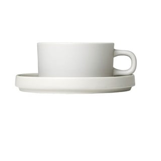Zestaw 2 białych ceramicznych filiżanek do kawy ze spodkami Blomus Pilar, 170 ml