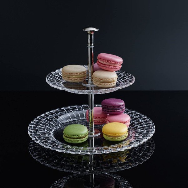 Patera dwupiętrowa ze szkła kryształowego Nachtmann Bossa Nova, ⌀ 23 cm-image-1