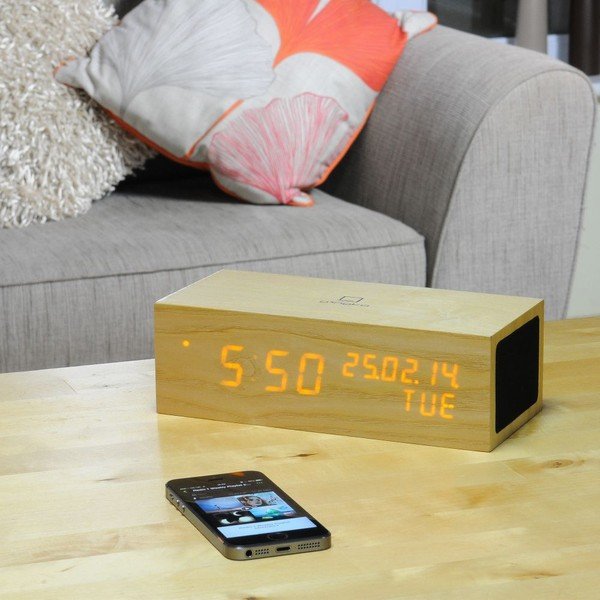 Głośnik Oak Click Clock z budzikiem z pomarańczowym LED-image-2