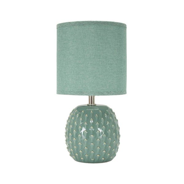 Jasnoniebieska lampa stołowa ceramiczna z tekstylnym kloszem (wysokość 27 cm) Pontus – Mauro Ferretti