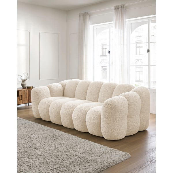 Beżowa sofa z materiału bouclé 232 cm Hippolyte – Bobochic Paris-image-1
