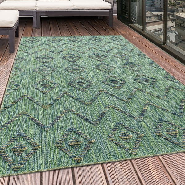 Zielony chodnik odpowiedni na zewnątrz 80x250 cm Bahama – Ayyildiz Carpets-image-1