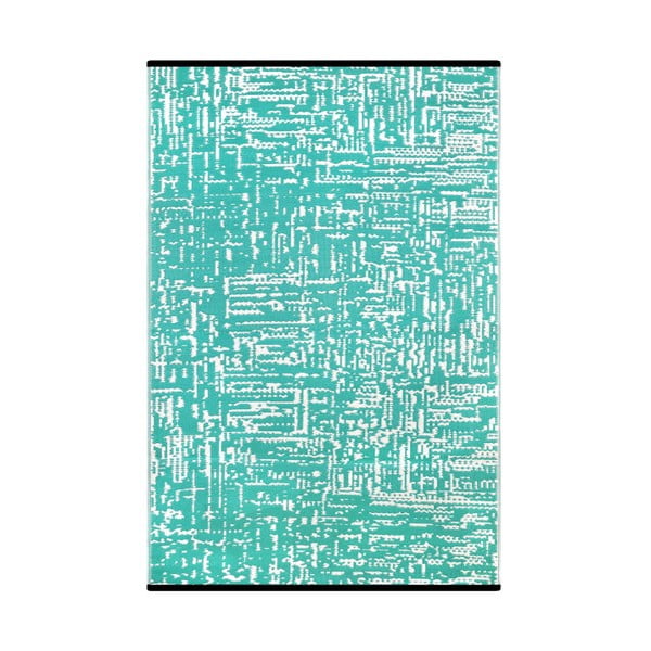 Turkusowo-biały dwustronny dywan zewnętrzny Green Decore Tarka, 90x150 cm