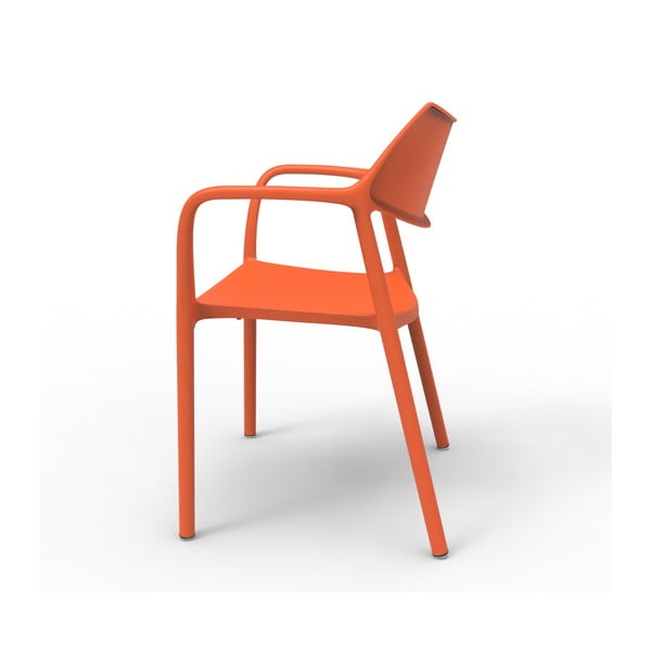 Zestaw 2 pomarańczowych krzeseł ogrodowych z podłokietnikami Resol Splash