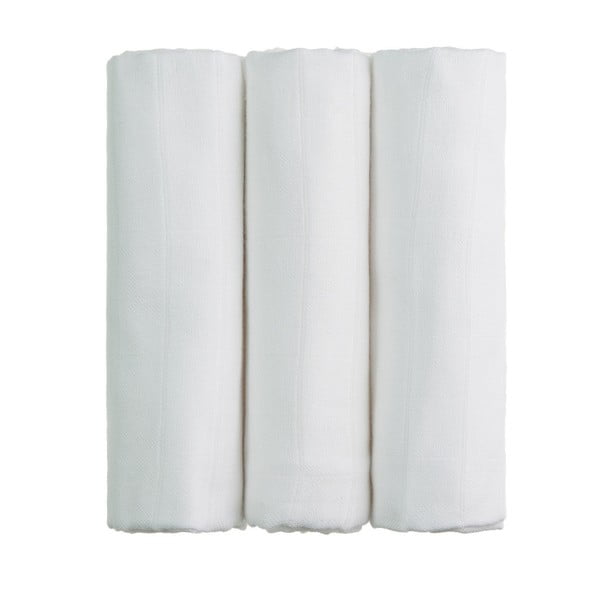 Zestaw 3 białych pieluszek T-TOMI , 70x70 cm