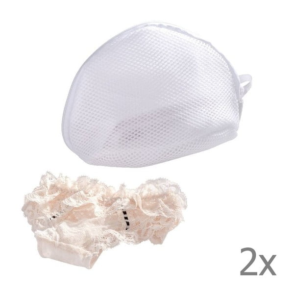 Zestaw 2 białych siatek do prania bielizny Wenko-image-2