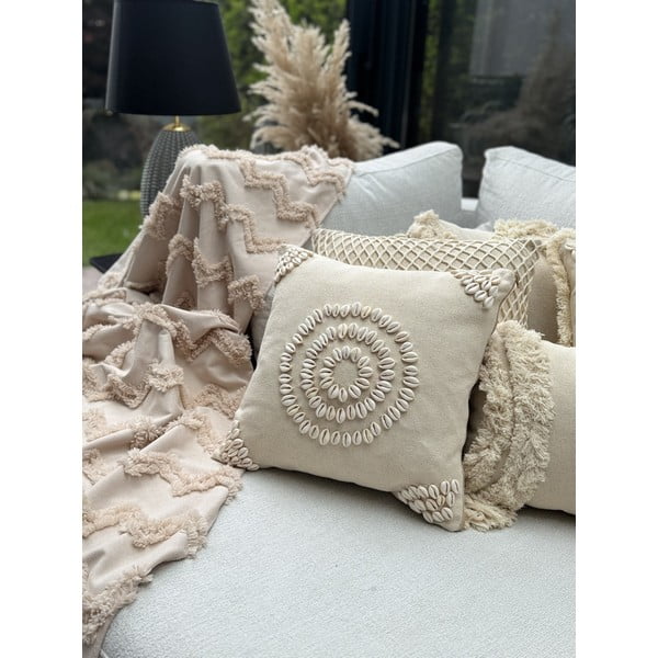 Bawełniana poszewka na poduszkę 43x43 cm Seashells – Mioli Decor-image-3