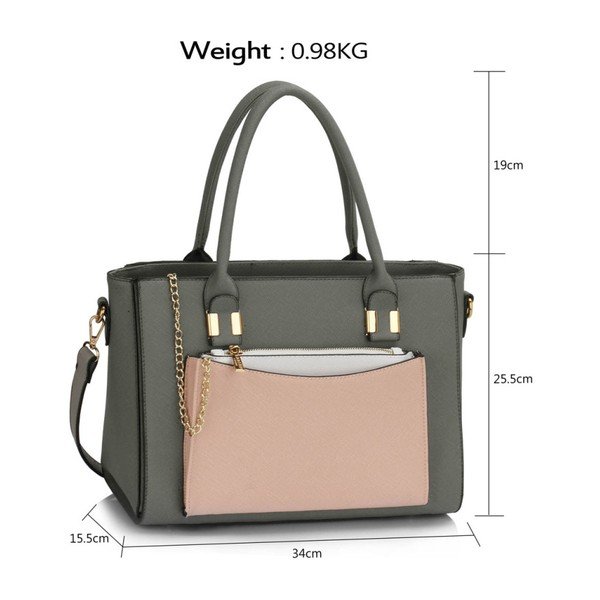 Torebka L&S Tatiana Grey & Nude-image-2