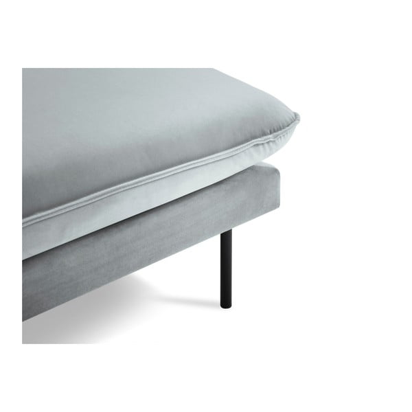 Jasnoszary aksamitny szezlong z podłokietnikiem po lewej stronie Cosmopolitan Design Vienna-image-4