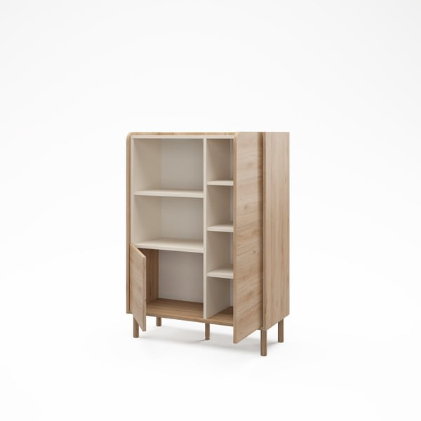 Szafka w dekorze dębu w naturalnym kolorze 90x125x40 cm Monza – Marckeric-image-2