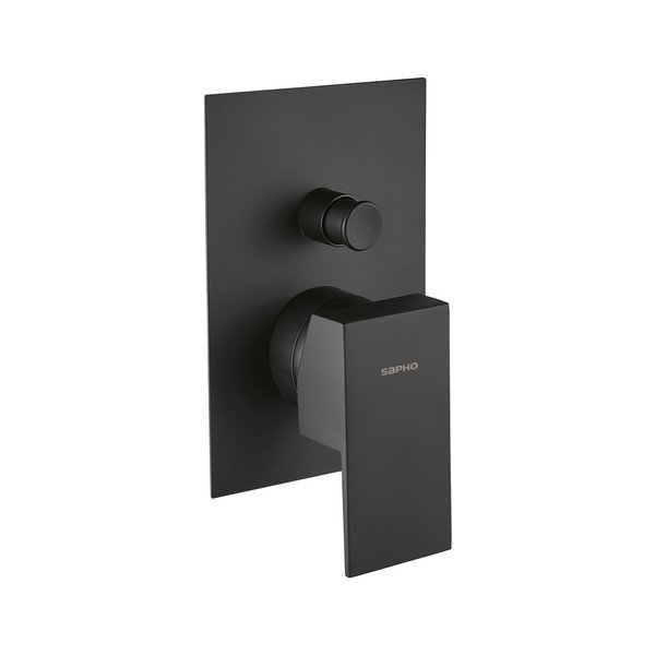 Bateria prysznicowa podtynkowa w kolorze matowej czerni (2 otwory) Latus – Sapho