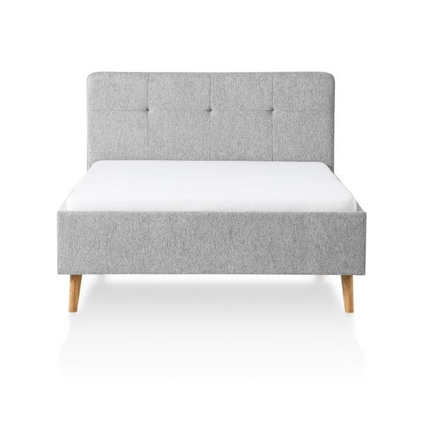 Jasnoszare tapicerowane łóżko dwuosobowe bez stelaża 140x200 cm Smart – Meise Möbel-image-3