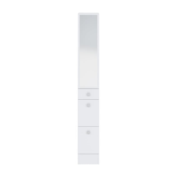 Biała wysoka szafka łazienkowa z lustrem 24x180 cm Combi – TemaHome 