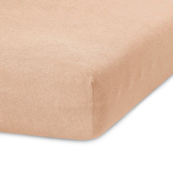 Jasnobrązowe prześcieradło frotte z gumką 120x200 cm Ruby – AmeliaHome-image-1