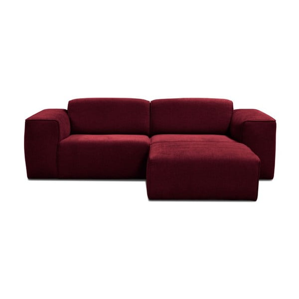Czerwona sofa 3-osobowaz pufem Cosmopolitan Design Phoenix