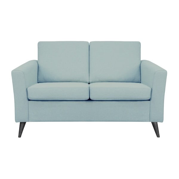 Niebieska sofa 2-osobowa z czarnymi nogami Helga Interiors Alex