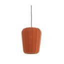 Lampa wisząca w kolorze terakoty z tekstylnym kloszem ø 10 cm Bibury – Light & Living